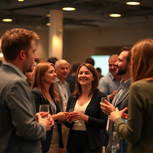 Fotografia di un gruppo di persone che interagiscono durante un evento di networking