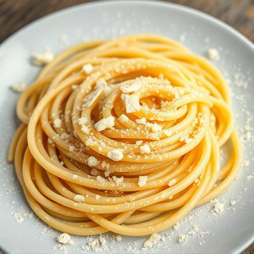 Piatto di pasta fresca fatta in casa con tartufo bianco