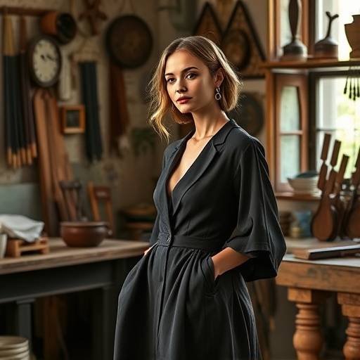 Shooting di moda in un laboratorio artigianale fiorentino